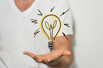 solution concept business idea lamp