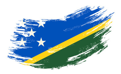 Solomon Islands flag grunge brush background. Vector illustration.