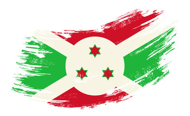 Burundian flag grunge brush background. Vector illustration.