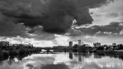 Nantes city before a storm