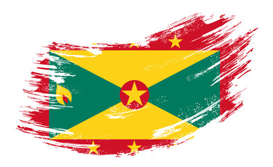 Grenada flag grunge brush background. Vector illustration.
