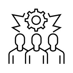 Collective strength line icon, concept sign, outline vector illustration, linear symbol.