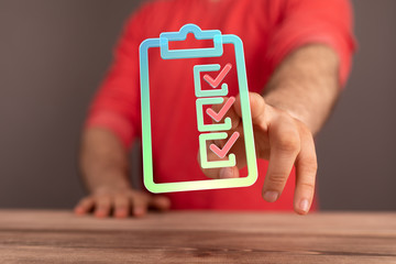 Touching Check List on Visual Screen.