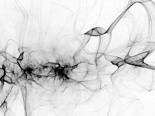 Black and White Liquid Paint Splatter, Organic Swirling Cloud of Liquid - fluid X-Ray, organic matter, viscous plasma, dark matter, swirling cloud of black oil. Organic Abstract Digital Illustration.