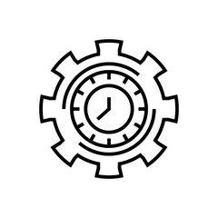 Clock settings line icon, concept sign, outline vector illustration, linear symbol.