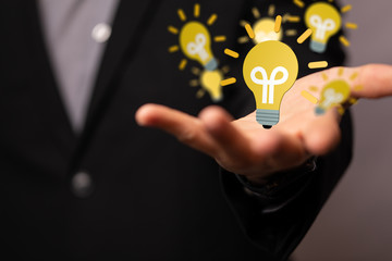 idea concept digital lamp bulb