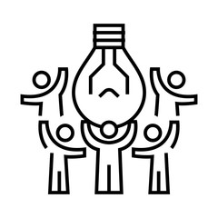 Collective decitions line icon, concept sign, outline vector illustration, linear symbol.