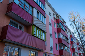 Obraz premium Panels buildings in Russia, Soviet architecture houses. urban architecture