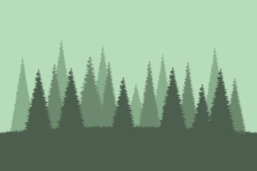 Fototapeta premium forest camp landscape adventure green outdoor vector