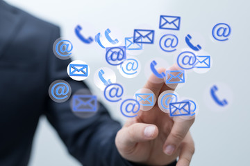 Hand Touching Email With Finger.