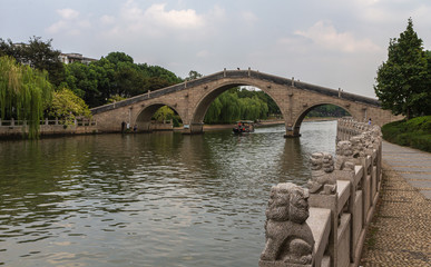 Bridge over the Waicheng River, Suzhou, Jiangsu Province, China