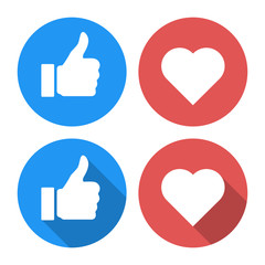 Fototapeta premium thumb up heart like isolated icons vector