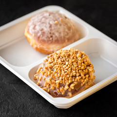 Donut on catering tray