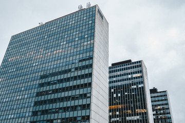 Facade of modern office buildings in Stockholm city