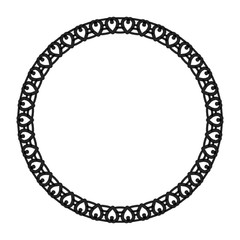 Ink Abstract circle pattern mandala flower floral petal stack symbol simple cute modern circular pattern sun star rays beauty lace motif black white single art mehendi Digital textile frame stamp