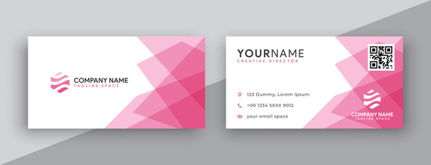 pink business card design. modern double sided business card design concept , clean and modern style