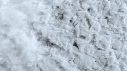 White water vapor steam on a black background. Realistic dry smoke clouds fog overlay. Simply drop it in and change its blending mode to screen or add.