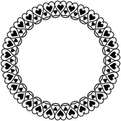 Ink Abstract circle pattern mandala flower floral petal stack symbol simple cute modern circular pattern sun star rays beauty lace motif black white single art mehendi Digital textile frame stamp