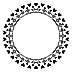 Ink Abstract circle pattern mandala flower floral petal stack symbol simple cute modern circular pattern sun star rays beauty lace motif black white single art mehendi Digital textile frame stamp