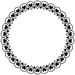 Ink Abstract circle pattern mandala flower floral petal stack symbol simple cute modern circular pattern sun star rays beauty lace motif black white single art mehendi Digital textile frame stamp