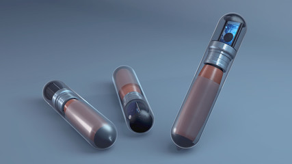 Sub dermal microchip implant or near field transponder - 3d illustration