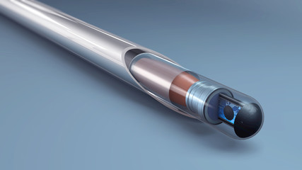 Sub dermal microchip implant or near field transponder - 3d illustration