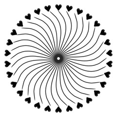 Ink Abstract circle pattern mandala flower floral petal stack symbol simple cute modern circular pattern sun star rays beauty lace motif black white single art mehendi Digital textile frame stamp