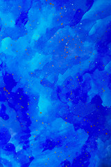 Abstract blue background. Watercolor texture