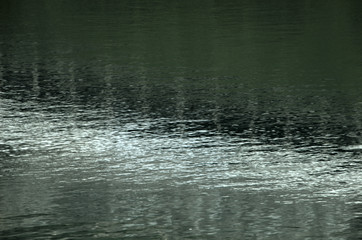 Eiger glacial ice reflected in alpine pool, Swiss Alps