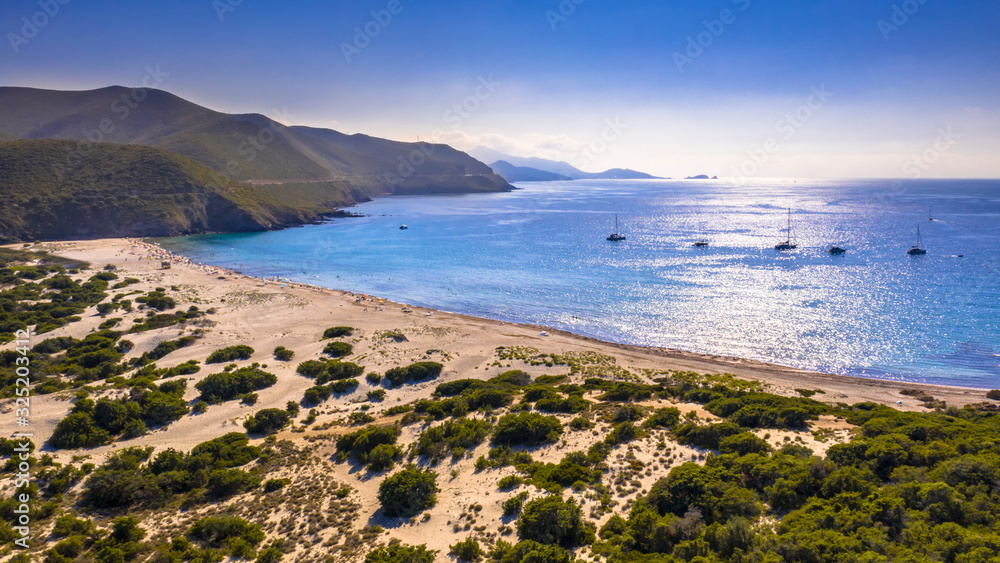 Canvas Prints Aerial view east coast of Corsica