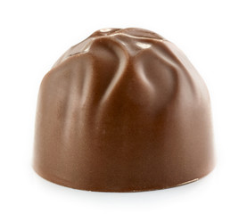 chocolate praline on white background