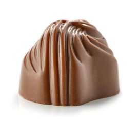 chocolate praline on white background
