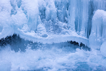 Fototapeta na wymiar Johnston Canyon Winter Ice Falls, Banff National Park, Canada