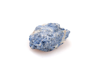 Natural stone sodalite on a white background.