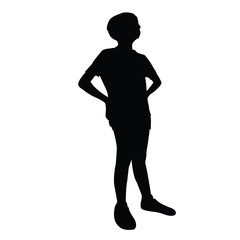 a boy body silhouette vector