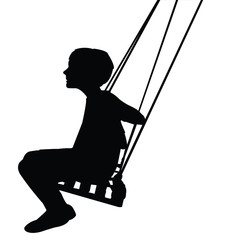 a boy swinging body silhouette vector