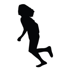 a boy running body silhouette vector
