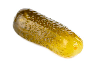 Marinated pickled cucumber isolated on white background