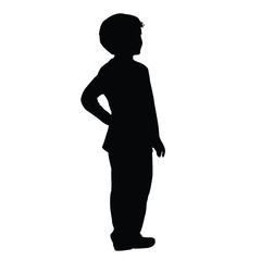 a boy body silhouette vector