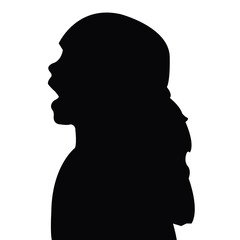 a girl head silhouette vector