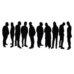 people together, silhouette vector