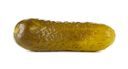 Marinated pickled cucumber isolated on white background