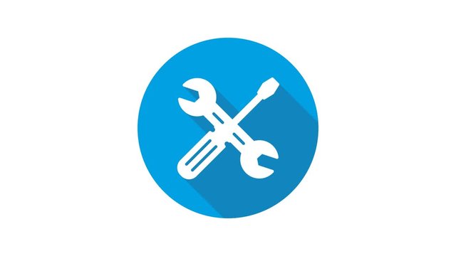 Blue motion graphic icon animation repair