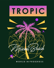 tropic palm miami beach vector