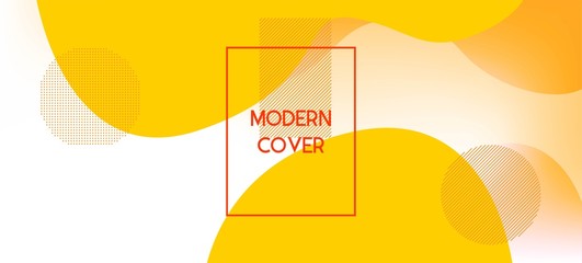 Yellow Vector Business Banner. Digital Liquid Landing Page. Waves Dynamic 