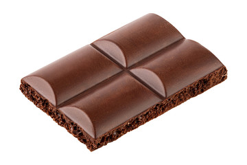 Small dark chocolate pieces isolated on white background with clipping path