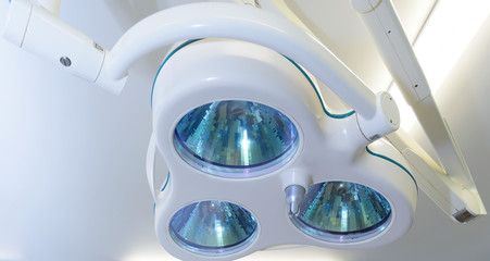 Surgical lamp in the operating room, light, setting.