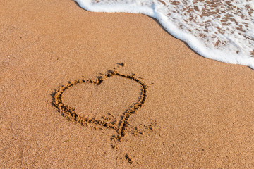 I love you written on the beach