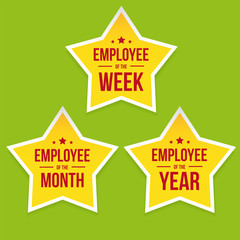Best Employee award badge star set