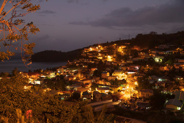 after dark the lights in a small village 